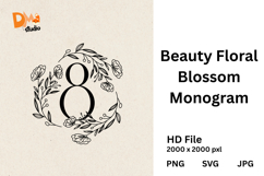 Beauty Floral Blossom Monogram Product Image 1