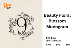 Beauty Floral Blossom Monogram Product Image 1