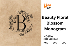 Beauty Floral Blossom Monogram Product Image 1