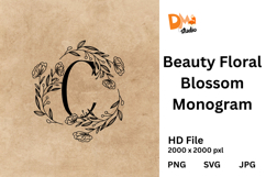 Beauty Floral Blossom Monogram Product Image 1