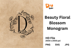 Beauty Floral Blossom Monogram Product Image 1