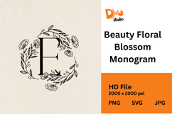 Beauty Floral Blossom Monogram Product Image 1