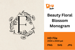 Beauty Floral Blossom Monogram Product Image 1