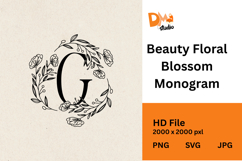 Beauty Floral Blossom Monogram Product Image 1