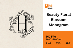 Beauty Floral Blossom Monogram Product Image 1