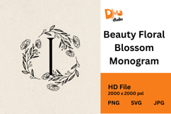 Beauty Floral Blossom Monogram Product Image 1