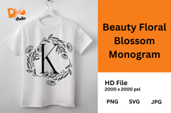 Beauty Floral Blossom Monogram Product Image 1