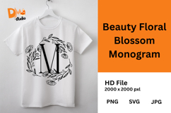 Beauty Floral Blossom Monogram Product Image 1