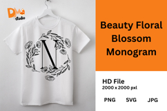 Beauty Floral Blossom Monogram Product Image 1