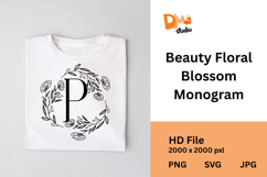 Beauty Floral Blossom Monogram Product Image 1