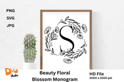Beauty Floral Blossom Monogram Product Image 1