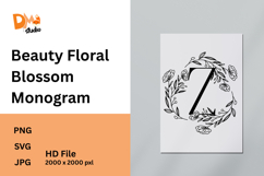 Beauty Floral Blossom Monogram Product Image 1