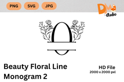 Beauty Floral Line Monogram Product Image 1