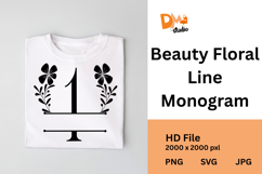 Beauty Floral Line Monogram Product Image 1