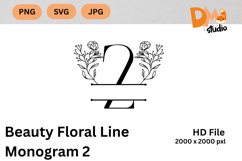 Beauty Floral Line Monogram Product Image 1