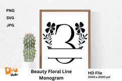 Beauty Floral Line Monogram Product Image 1