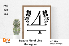 Beauty Floral Line Monogram Product Image 1