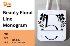 Beauty Floral Line Monogram Product Image 1