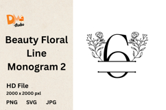 Beauty Floral Line Monogram Product Image 1