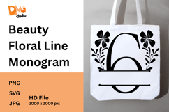 Beauty Floral Line Monogram Product Image 1