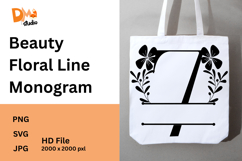 Beauty Floral Line Monogram Product Image 1