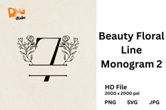 Beauty Floral Line Monogram Product Image 1