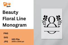 Beauty Floral Line Monogram Product Image 1