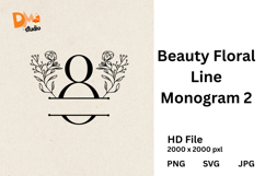Beauty Floral Line Monogram Product Image 1