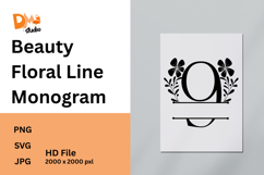 Beauty Floral Line Monogram Product Image 1