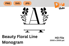 Beauty Floral Line Monogram Product Image 1