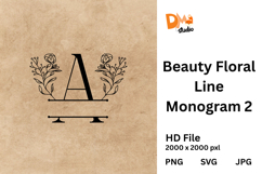 Beauty Floral Line Monogram Product Image 1