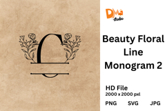 Beauty Floral Line Monogram Product Image 1