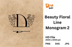 Beauty Floral Line Monogram Product Image 1