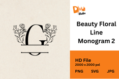 Beauty Floral Line Monogram Product Image 1