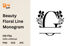Beauty Floral Line Monogram Product Image 1