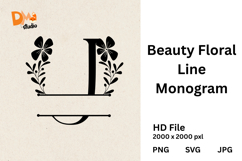 Beauty Floral Line Monogram Product Image 1