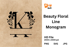 Beauty Floral Line Monogram Product Image 1
