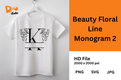 Beauty Floral Line Monogram Product Image 1