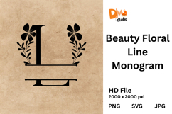 Beauty Floral Line Monogram Product Image 1