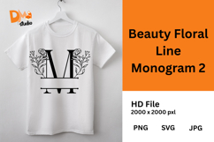 Beauty Floral Line Monogram Product Image 1