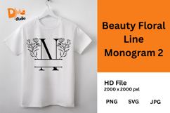 Beauty Floral Line Monogram Product Image 1