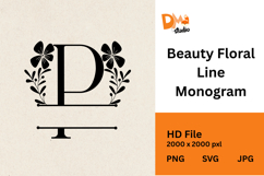 Beauty Floral Line Monogram Product Image 1