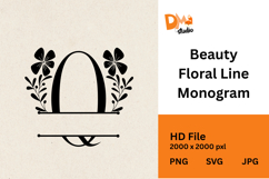 Beauty Floral Line Monogram Product Image 1