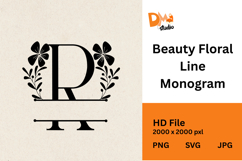 Beauty Floral Line Monogram Product Image 1