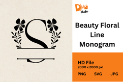Beauty Floral Line Monogram Product Image 1