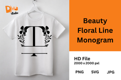 Beauty Floral Line Monogram Product Image 1