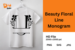 Beauty Floral Line Monogram Product Image 1