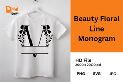 Beauty Floral Line Monogram Product Image 1