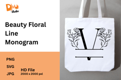 Beauty Floral Line Monogram Product Image 1