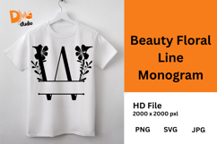 Beauty Floral Line Monogram Product Image 1